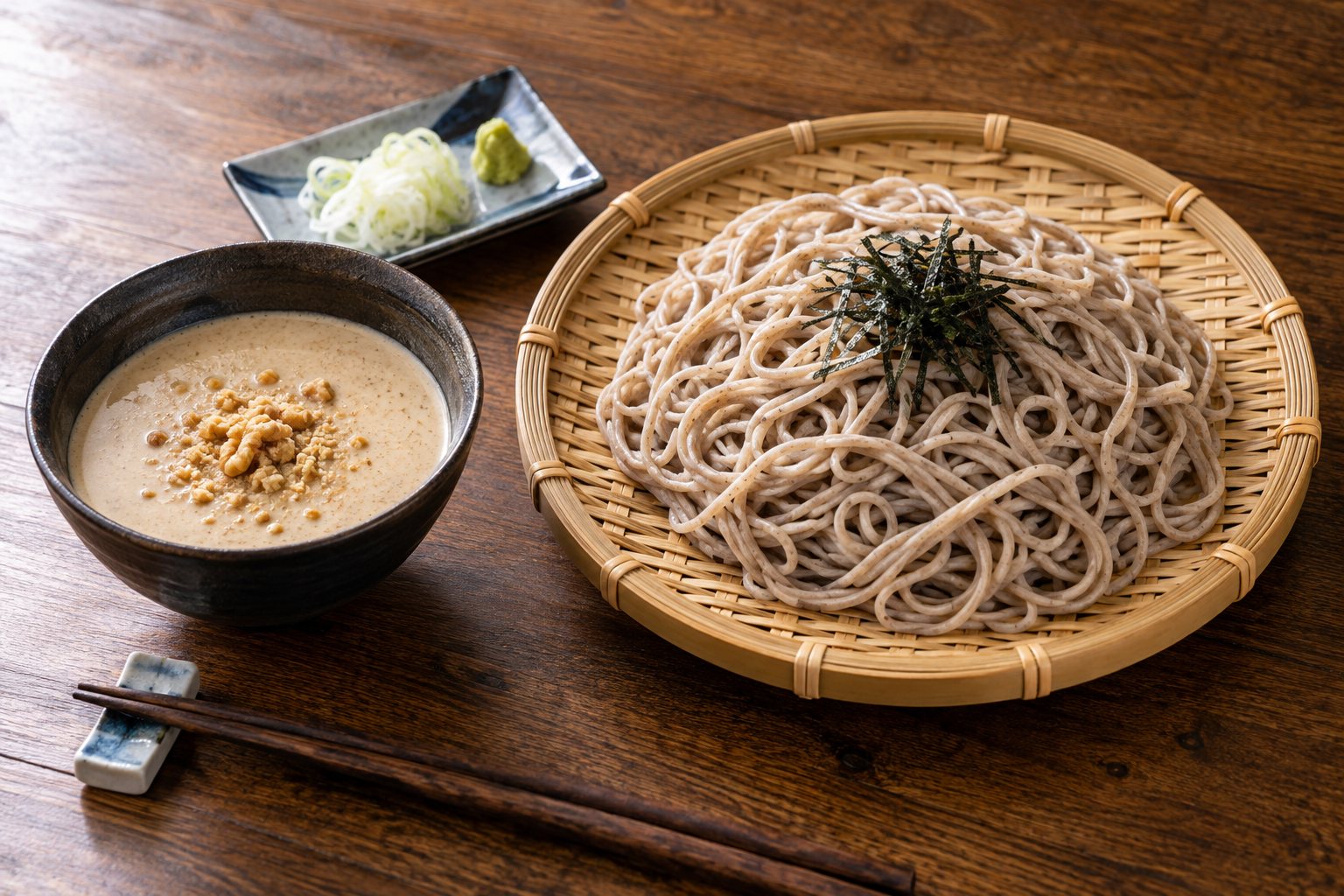 くるみつけそばの盛り付けイメージ