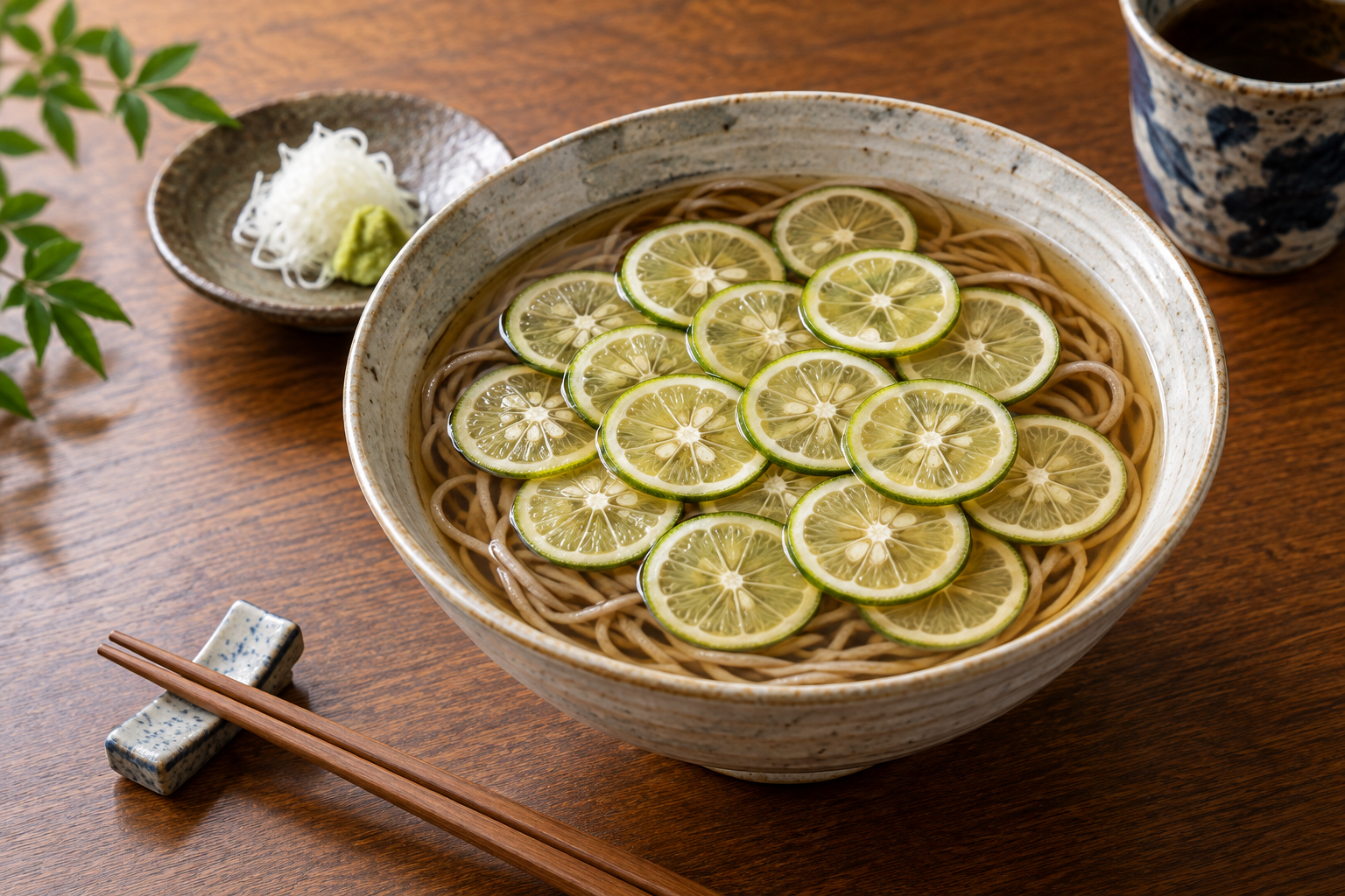 すだちそばの盛り付けイメージ