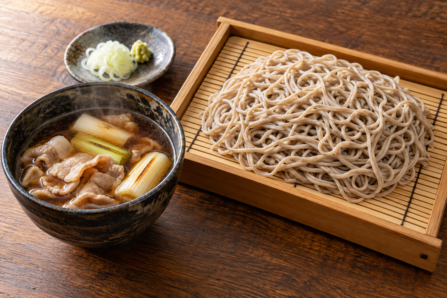 肉つけそばの盛り付けイメージ