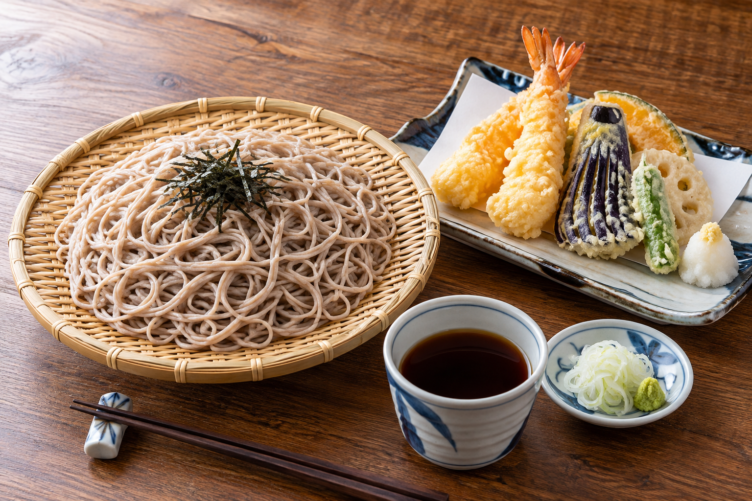 天ぷらそばの盛り付けイメージ