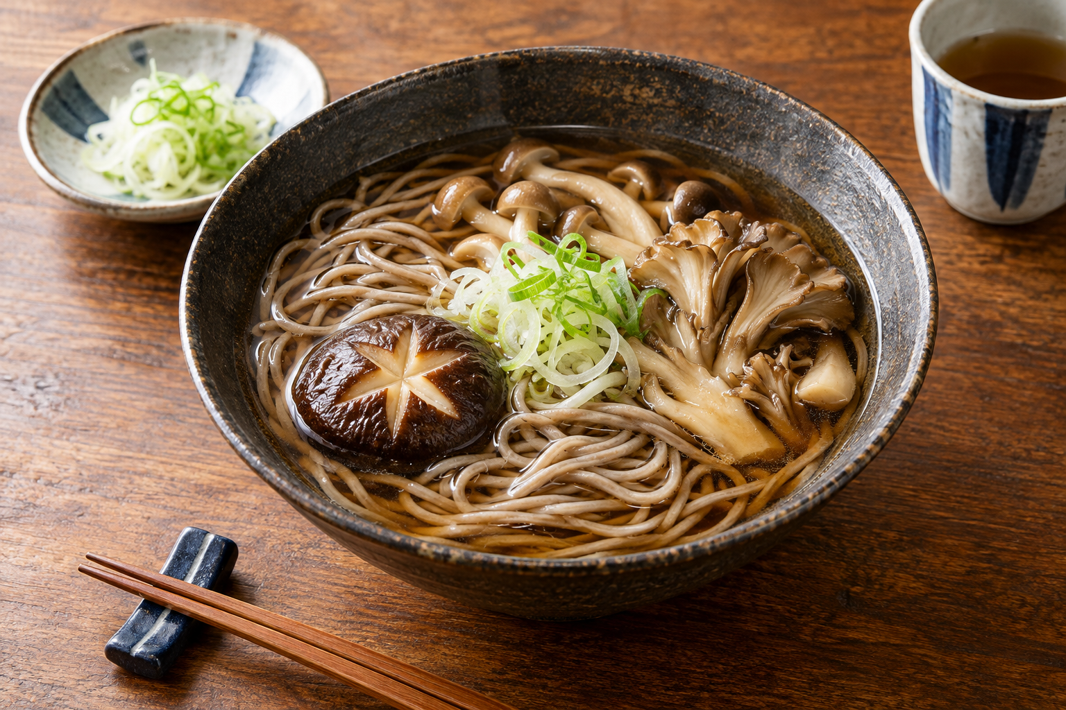 きのこそばの盛り付けイメージ